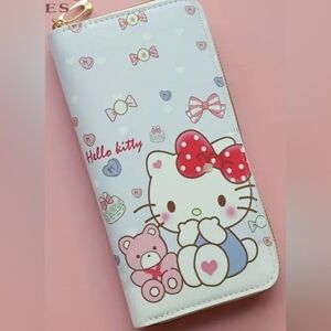 NEW Barbiecore Butterly‎ Blue Hello Kitty Wallet-(#1,403)